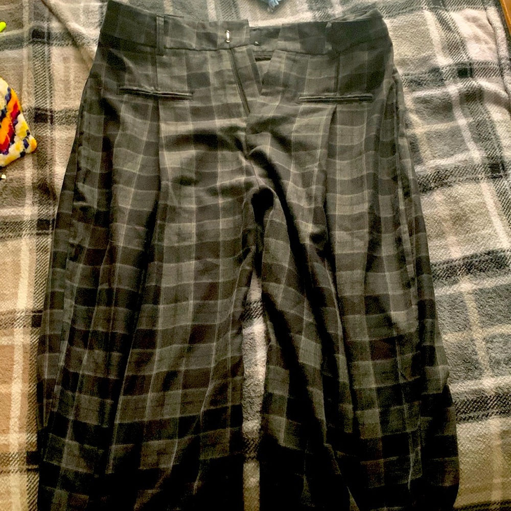 black and grey pants